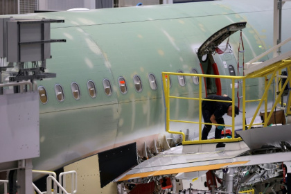 Un Airbus A321 sur la ligne d'assemblage à l'usine de Cornebarrieu, dans le sud-ouest de la France, en octobre 2024 Un Airbus A321 sur la ligne d'assemblage à l'usine de Cornebarrieu, dans le sud-ouest de la France, en octobre 2024