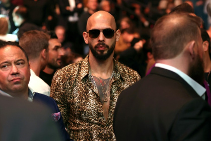 L'influenceur masculiniste Andrew Tate à Las Vegas, le 8 mars 2025 au Nevada L'influenceur masculiniste Andrew Tate à Las Vegas, le 8 mars 2025 au Nevada