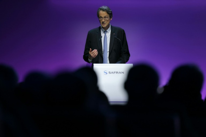 Olivier Andries, PDG de l'équipementier aéronautique français Safran, lors d'une assemblée générale des actionnaires à Massy, dans le sud de Paris, le 23 mai 2024
