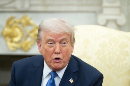 Donald Trump le 24 avril 2025 à la Maison Blanche