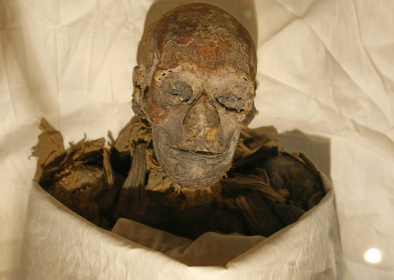 Les restes momifiés de la reine Hatchepsout, célèbre femme pharaon de l'Égypte ancienne, au musée du Caire en 2007 - CRIS BOURONCLE (AFP)