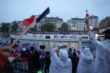 Pendant la cérémonie d'ouverture des Jeux olympiques de Paris le 26 juillet 2024 - ANN WANG (AFP) Pendant la cérémonie d'ouverture des Jeux olympiques de Paris le 26 juillet 2024 - ANN WANG (AFP)