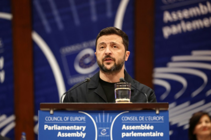 Le président ukrainien Volodymyr Zelensky s'adresse aux membres du Conseil de l'Europe à Strasbourg, le 25 juin 2025dans l'est de la France - Julien SENGEL (AFP) Le président ukrainien Volodymyr Zelensky s'adresse aux membres du Conseil de l'Europe à Strasbourg, le 25 juin 2025dans l'est de la France - Julien SENGEL (AFP)
