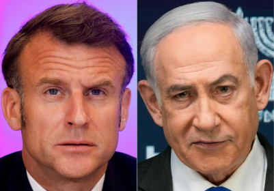 Combo des photos du président français Emmanuel Macron et du Premier ministre israélien Benjamin Netanyahu - Olivia BUGAULT, Valentina BRESCHI (AFP)