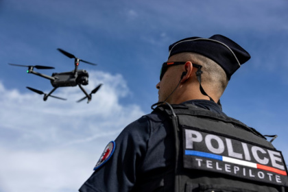 Un drone de la préfecture de police de Paris, le 27 septembre 2023 - JOEL SAGET (AFP) Un drone de la préfecture de police de Paris, le 27 septembre 2023 - JOEL SAGET (AFP)