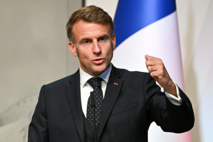 Le président français Emmanuel Macron s'exprime lors d'une conférence de presse au château de Ljubljana, à Ljubljana, le 21 octobre 2025 - Jure Makovec (AFP) Le président français Emmanuel Macron s'exprime lors d'une conférence de presse au château de Ljubljana, à Ljubljana, le 21 octobre 2025 - Jure Makovec (AFP)