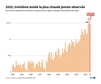 2025, troisième année la plus chaude jamais observée - Valentin RAKOVSKY, Paz PIZARRO (AFP)