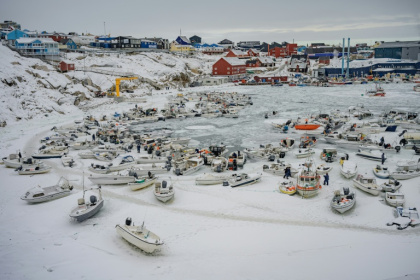 Vue du port d'Ilulissat, au Groenland, le 18 mars 2026 - Florent VERGNES (AFP)