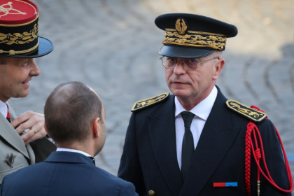 Le préfet de police de Paris Patrice Faure, à Paris le 14 juillet 2026 - Ludovic MARIN (AFP)